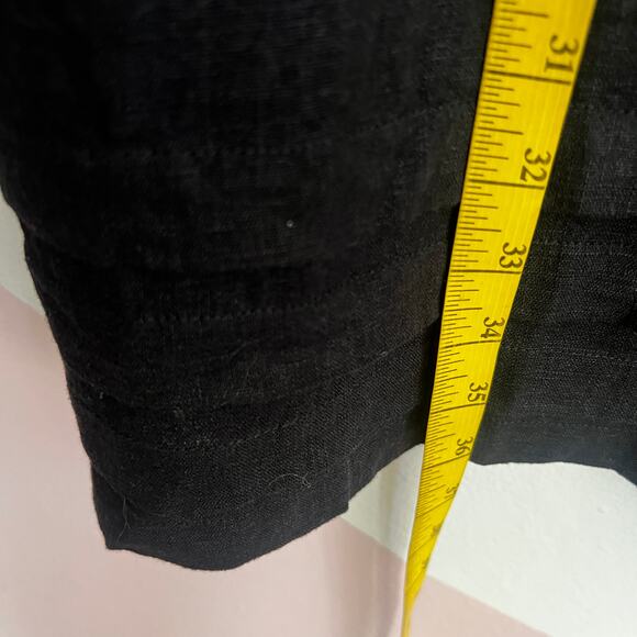 Original Nicole Miller Black Linen Dress Minimalist Classic 90s Quiet Luxury XL - Picture 6 of 7
